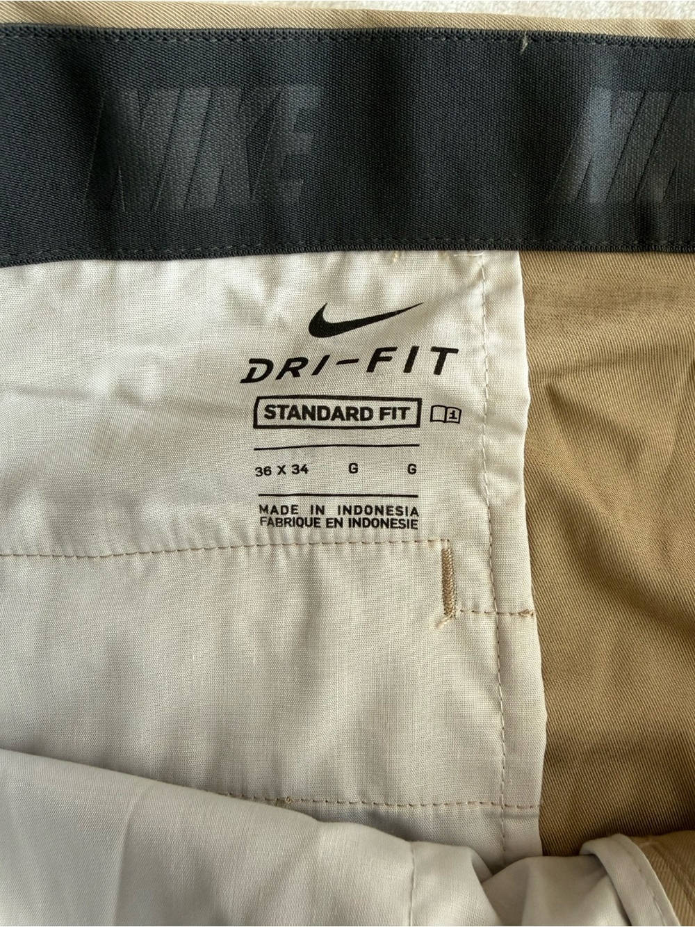 Nike Men's Tan Golf Pants - Flex Performance Pants - Picture 6 of 7